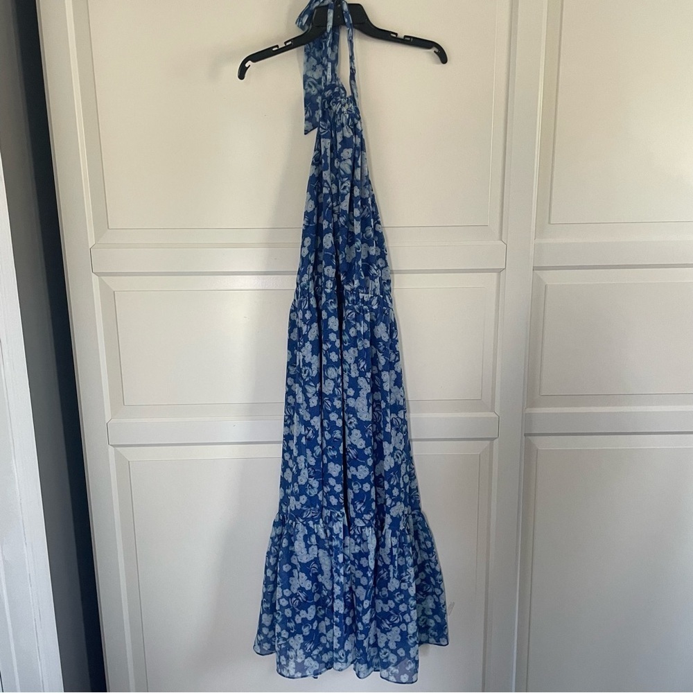 New! Chelsea28 Blue Surf Astr Floral Strapless Dress Nwt 30975 — image 3 of 8